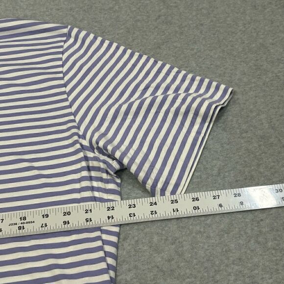 Polo Golf Ralph Lauren Mens Shirt Size XL Purple White Striped Short Sleeve Top - Picture 5 of 7